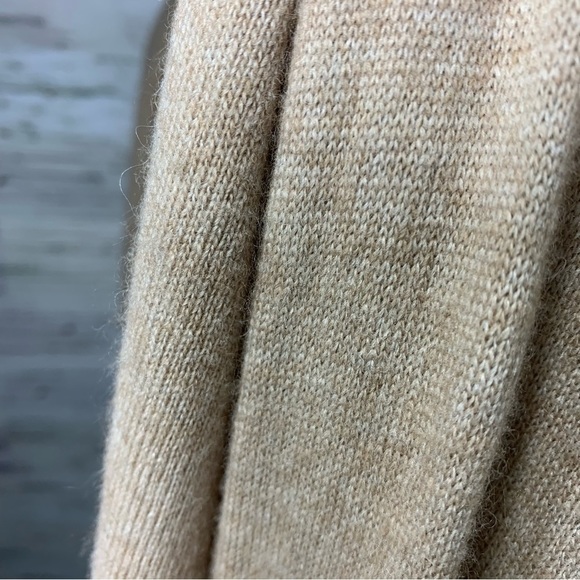 L'officiel Beige Open Knit Cardigan Sweater Lambswool Cashmere Angora Wrap Sz S - Picture 13 of 14